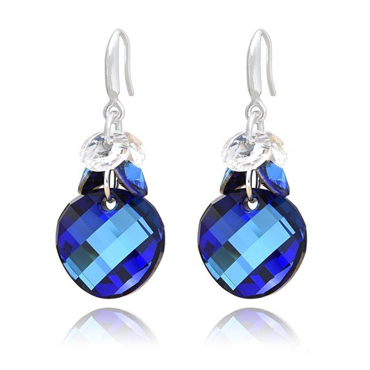 Blue Crystal Cluster Earrings