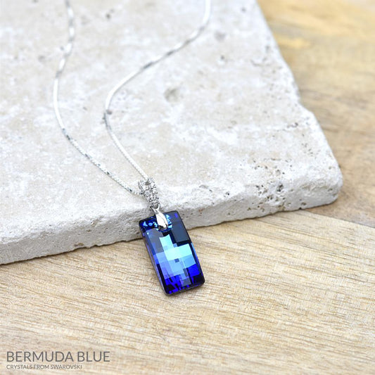 Blue Rectangle Cut Jewellery Set