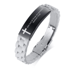 Christian Bible Verse Grey Motivational  Bracelet