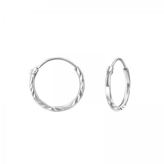 Silver Diamond  Ear Hoops