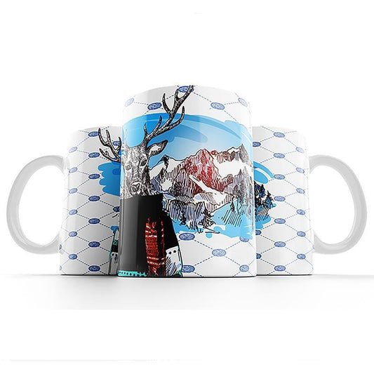 Deer Art Creamic Coffe Mug