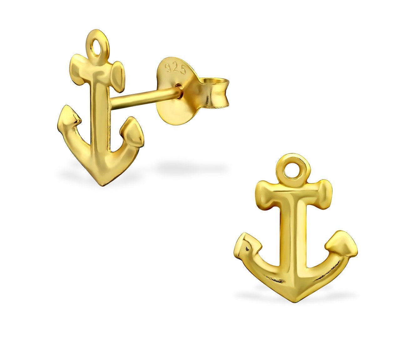 Gold hot sale anchor earrings