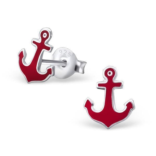 Children's Sterling Silver Anchor Stud Earrings