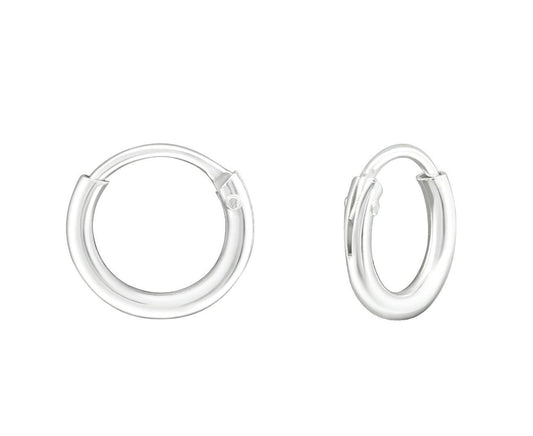 8mm Silver Ear Hoops