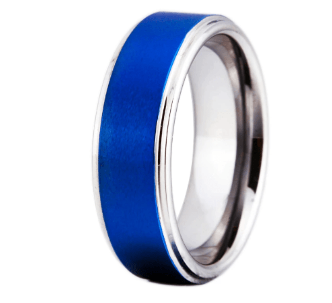 Blue steel store wedding band