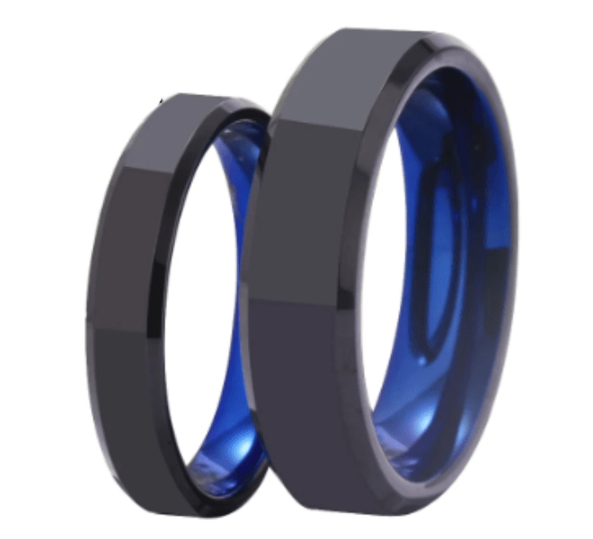 Black and store blue engagement rings