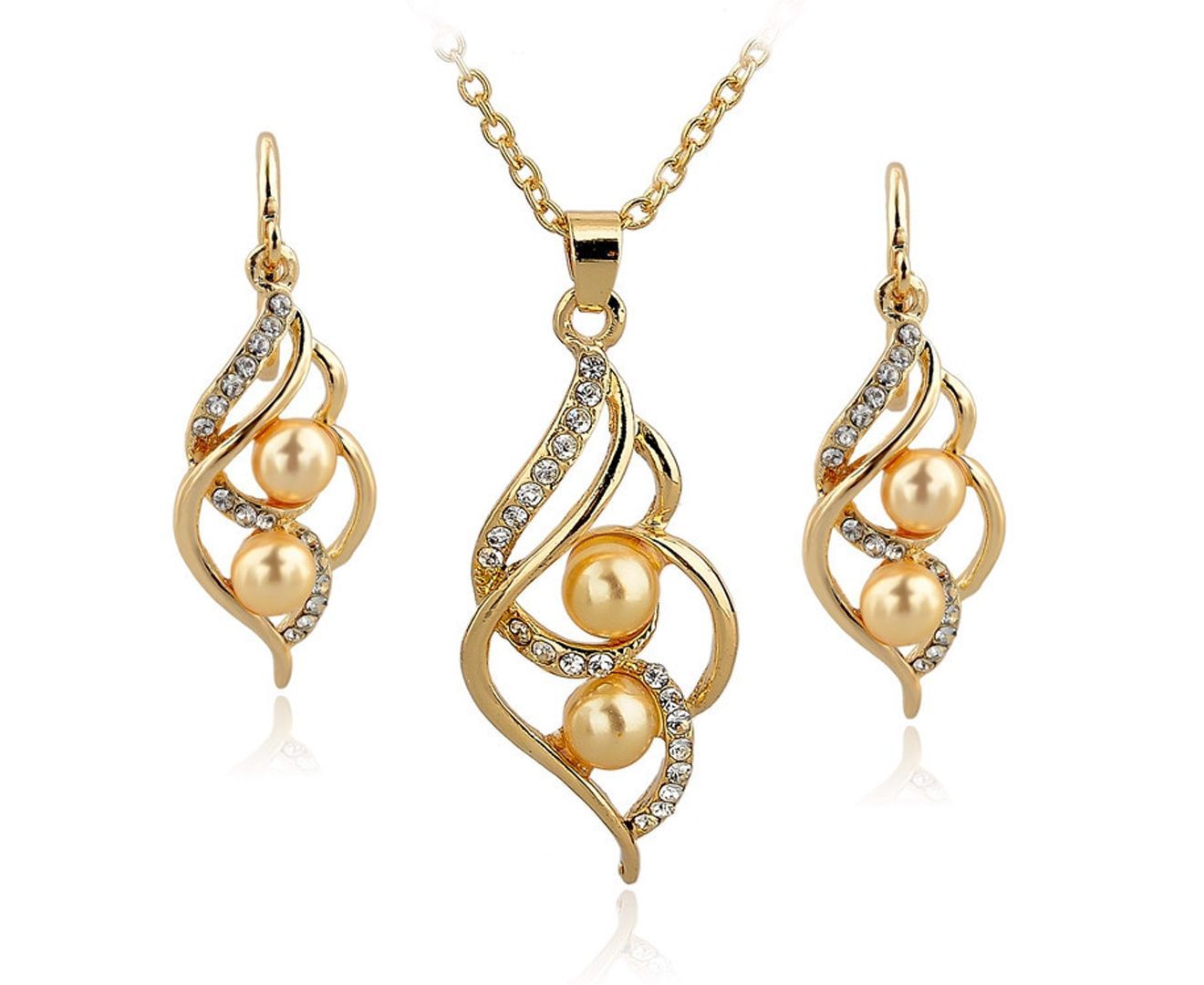 Pearl necklace deals set gold