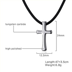 Tungsten  Cross Pendant Necklace for Men