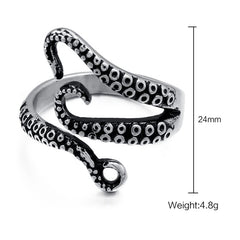 Octopus Tentacle Mens Ring