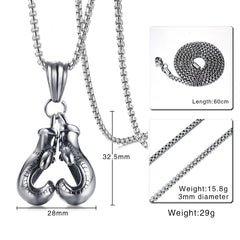 Stainless Steel  Boxing Gloves  Men's Necklace