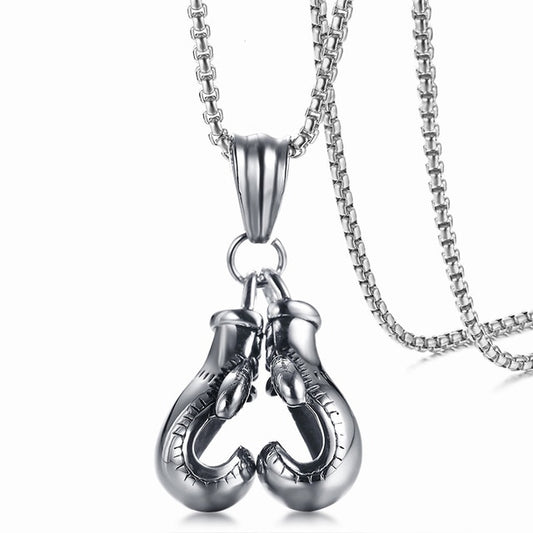 Stainless Steel  Boxing Gloves  Men's Necklace