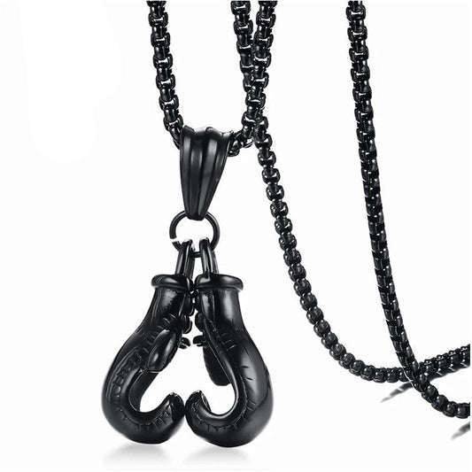 Stainless Steel  Boxing Gloves  Men's Necklace